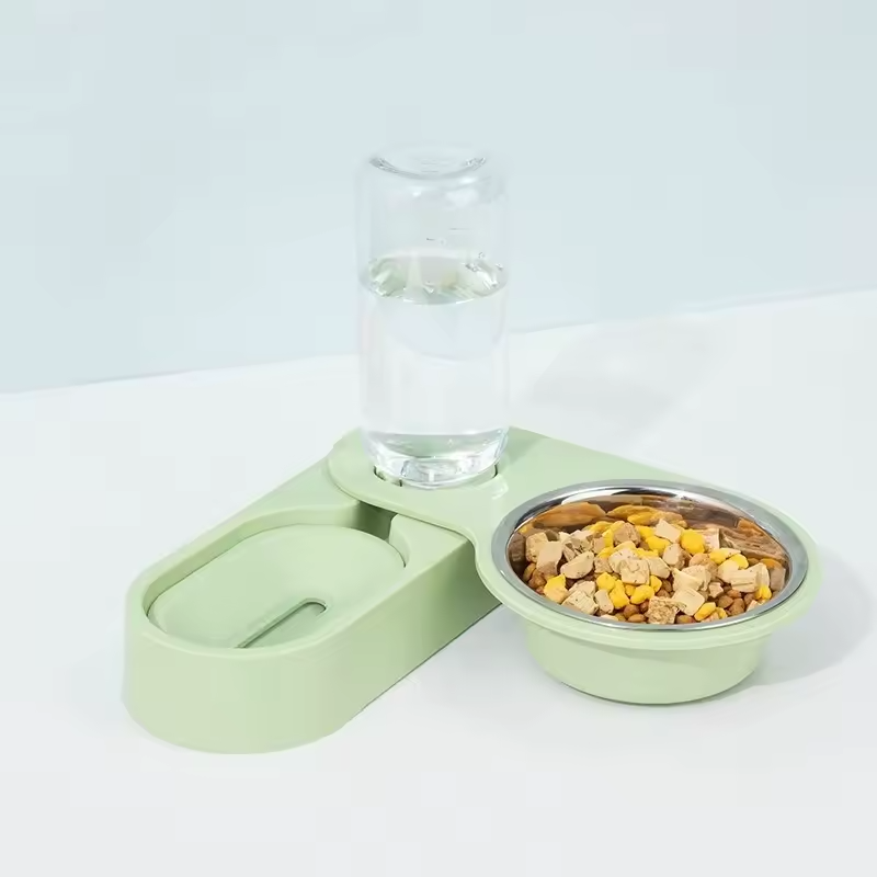 2-in-1 Futternapf mit Wasserspender für Hunde und Katzen