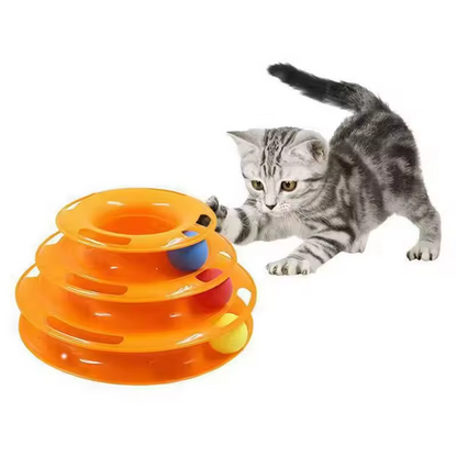 Katzen-Spielturm mit Kugelbahn