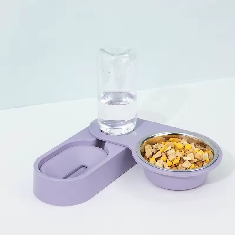 2-in-1 Futternapf mit Wasserspender für Hunde und Katzen