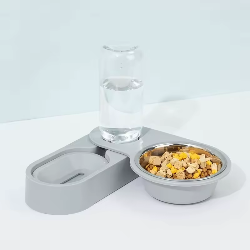2-in-1 Futternapf mit Wasserspender für Hunde und Katzen
